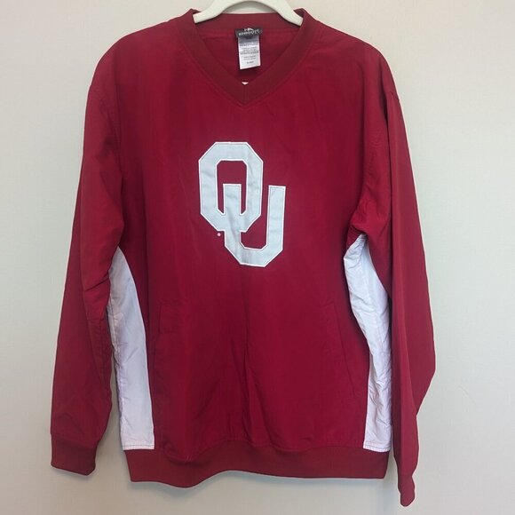 OU Sooners long sleeve pullover windbreaker men's Medium EUC - Picture 1 of 10